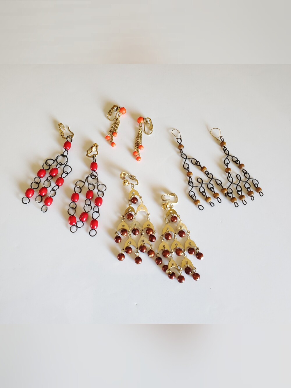Vtg. Boho Chandelier Earrings